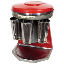 Soda fountain mixer, Multimixer Model 9B commercial grade red triple head mixer w/stainless cups, la