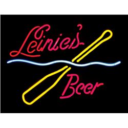 Breweriana neon sign, "Leinie's Beer," NOS cond, 22"H x 27.5"W.