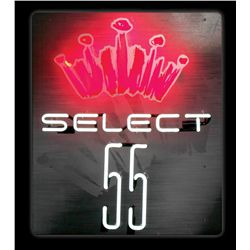 Breweriana neon sign, "Bud Select 55," NOS cond, 30"H x 25"W.