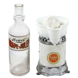 Soda fountain syrup bottle, Howel's Grape Julep, applied label, no lid, o/wise Good/VG cond, 11.5"H 