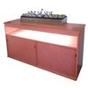 Image 1 : Soda fountain back bar, c.1950's pink laminate counter w/lighted shelf & 2 sliding doors, topped w/9