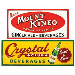 Soda fountain signs (2), Crystal Club Beverages & Drink Mount Kineo Ginger Ale-Beverages, both color