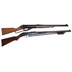 BB guns (2), Daisy Model 25 & Daisy repeating action, Good wkg cond w/metal & wood wear, up to 36"L.