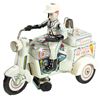 Image 1 : Toy ice cream motorcycle vendor, litho on tin friction Bump 'N Go, mfgd by Yoshiya-Japan, Mint cond,