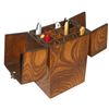 Image 2 : Barber shop razor case, hinged tiger oak w/12 compartments, metal top latch & carrying handle, comes