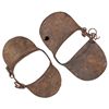 Image 1 : Slave shackles (2), wrought iron ankle shackles w/rattles, Good cond w/wear & small hole at left on 
