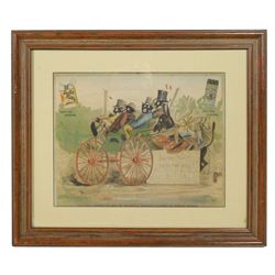 Black Americana American Tobacco Co. print, "Sit Still Gemen Its Only De 'Lectricity' Cracking It St