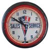 Image 1 : Petroliana, Hudson Sales & Service neon clock, some wear on metal case, o/wise Exc working cond, 21"