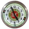 Image 1 : Petroliana, Sinclair H-C Gasoline neon spinner clock w/secondhand, metal case w/glass face, a nice o