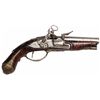 Image 1 : Firearm, miquelet flintlock pistol, heavily engraved c.1820, VG cond w/split in handle, total 8"L.