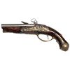 Image 2 : Firearm, miquelet flintlock pistol, heavily engraved c.1820, VG cond w/split in handle, total 8"L.