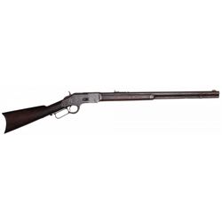 Firearm, rifle, Winchester Model 1873 lever action .38-.40 cal hex barrel, Serial #198398B, Good wkg