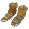 Image 1 : Native American moccasins, softly tanned hide, thread & sinew, beaded w/white, teal, red, yellow, da