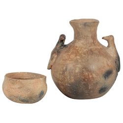 Native American pottery (2), Mississippian Culture bowl, c.1400-1600 A.D., Cross County, AR, incised