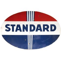 Petroliana, Standard Oil, 2-sided porcelain oval sign, one side VG to Exc cond, other Good to VG, 60
