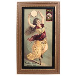 Tobacco advertising sign, Seal of North Carolina Plug Cut-Marburg Bros., colorful litho on cdbd by A