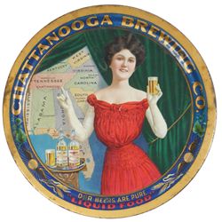 Breweriana tray, Chattanooga Brewing Co. "Our Beers Are Pure Liquid Food", very colorful litho on me