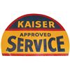 Image 1 : Petroliana, Kaiser Approved Service, 2-sided porcelain half-circle sign, Exc cond both sides w/minor