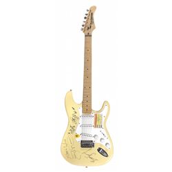 Autographed Guitar, April Wine, signed by Myles Goodwyn, Brian Greenway, Jim Clench, Jerry Mercer on