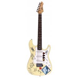 Autographed Guitar, Boston, signed by Brad Delp (deceased,) Antonio Cosmo, Fran Cosmo, Tom Scholz, K