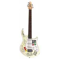 Autographed Guitar, Warrant, signed by Jani Lane (deceased,) Mike Fasano, Erik Turner, Jerry Dixon &