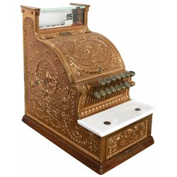 Cash register, National, Model 346, dated 1922, orig sold to J.R. Gano, 601 Washington St., Exc work