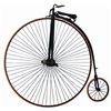 Image 1 : High-wheel bicycle w/big wheel in front, cast metal w/new rubber & replaced seat, c.1880's, Exc cond