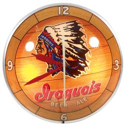 Breweriana clock, Iroquois Beer-Ale double-bubble light-up clock, Advertising Works, Inc.-Cincinnati