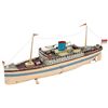 Image 1 : Toy, Gebruder Fleischmann clockwork ocean liner, Model 856, catalogued by FAO Schwarz in 1950's, met