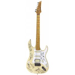 Autographed Guitar, Def Leppard, signed by Rick Savage, Joe Elliott, Rick Allen, Phil Collen, Vivian