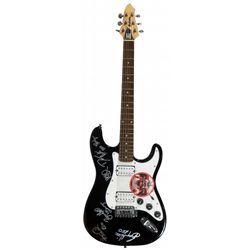 Autographed Guitar, REO Speedwagon, signed by Neal Doughty, Kevin Cronin, Bruce Hall, Dave Amato & B