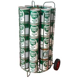 Petroliana, Quaker State Motor Oil cart w/40 NOS quarts of Quaker State oil, all in Exc cond, 33.5"H