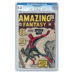 Comic, Amazing Fantasy #15, 1st appearance of Spider-Man (Peter Parker), Uncle Ben & Aunt May, Marve