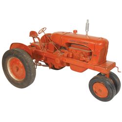 Folk art tractor, Allis Chalmers, WD model, hand-made wood & metal body w/rubber tires, well constru