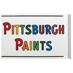 Advertising sign, Pittsburgh Paints, 2-sided flanged porcelain, few slight scratches but appears to 