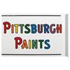 Image 1 : Advertising sign, Pittsburgh Paints, 2-sided flanged porcelain, few slight scratches but appears to 