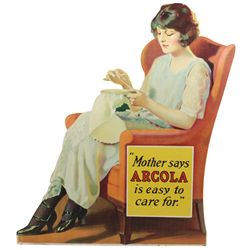 Advertising window display for Arcola radiant heat, 4-pc diecut cdbd stand-ups w/easel backs, Mom, D