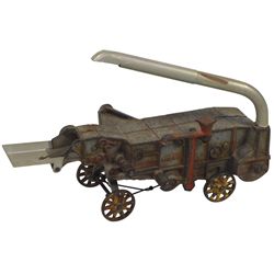 Toy, McCormick-Deering thresher, mfgd by Arcade, cast iron w/orig paint, VG cond, 12"L.