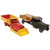 Image 1 : Toy trucks (2), Marx "Lumar Contractors" dump truck, c.1940's, VG orig cond, 21"L & "City Delivery" 