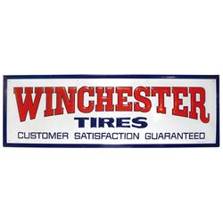 Petroliana, Winchester Tires-Customer Satisfaction Guaranteed, self-framed embossed metal in colorfu