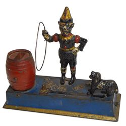 Mechanical bank, Trick Dog w/solid base, mfgd by Hubley Mfg Co.-Lancaster, PA, patd 1888, put coin i