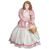 Image 1 : Automaton, store window doll in Victorian dress, spins back & forth at base & lifts arm w/basket, ha