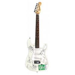 Autographed Guitar, Night Ranger, signed by Jack Blades, Kelly Keagy, Brad Gillis, Joel Hoekstra & E