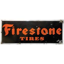 Petroliana, Firestone Tires porcelain sign, Good cond w/some surface loss, 30"H x 60"W.