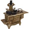 Image 1 : Child's stove, "Royal", embossed cast iron, comes w/4-pc cookware set, iron & trivet, Exc cond w/one