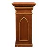 Image 1 : Furniture, stand, pine w/egg & dart molding & arched detail on front & sides, from an old Iowa churc