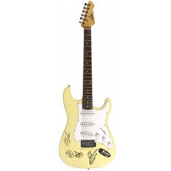 Autographed Guitar, Goo Goo Dolls, signed by John Rzeznik, Robby Takac, Mike Malinin on Austin Strat