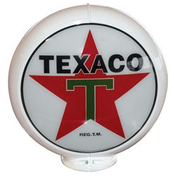 Petroliana, Texaco replica gasoline globe & oil rack, globe w/glass lenses in plastic body, cast met