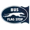 Image 1 : Sign, Greyhound Bus Flag Stop flange, 2-sided metal w/greyhound graphic, VG+ to Exc cond on both sid