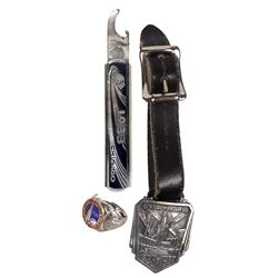 World's Fair items (3), 1939 New York World's Fair adjustable metal ring, 1833-1933 Century of Progr